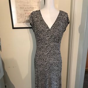 DRESS BARN Black & White Spotted Dress